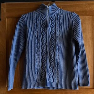 Lands' End Light Blue Cable Knit Sweater